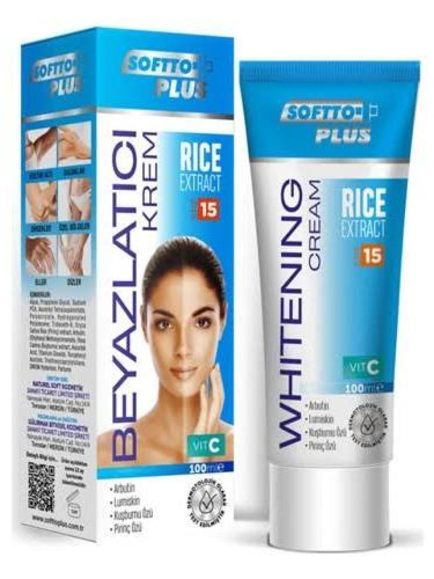 Softto Plus Pirinç Özlü Cilt Beyazlatıcı Krem