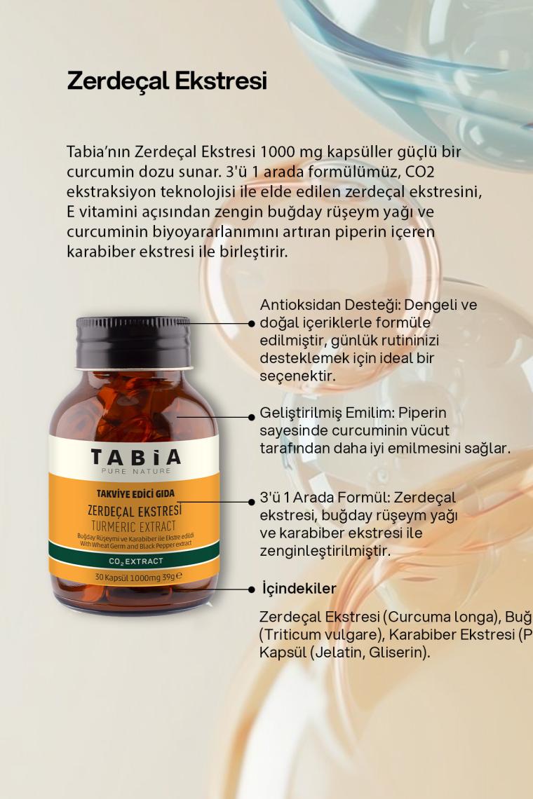 Tabia Zerdeçal Ekstresi 1000mg 60 Kapsül