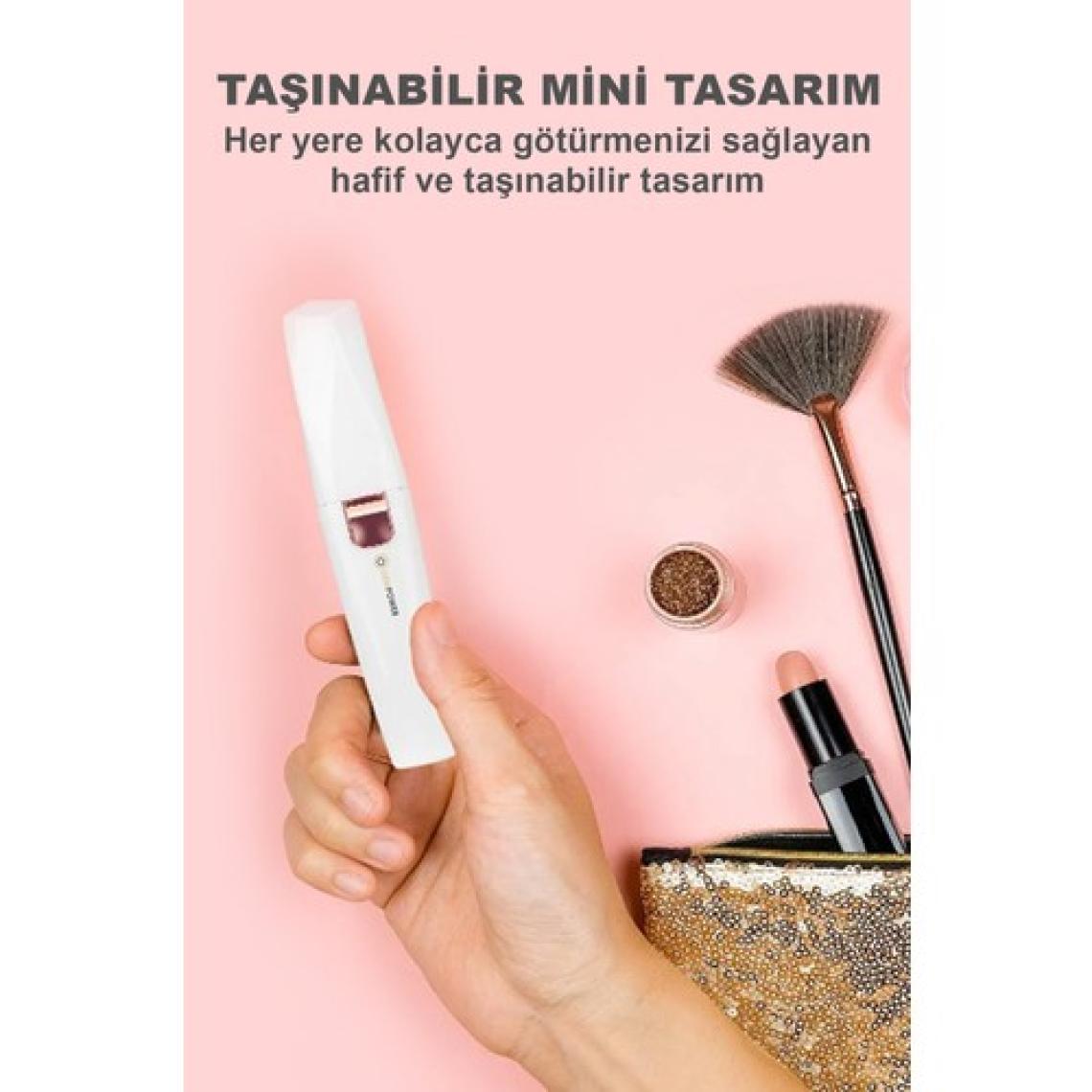 DEMPOWER Dp-63 2 Başlıklı Flawless Yüz Tüy Alıcı Kaş Bıyık Kıl Epilasyon Aleti