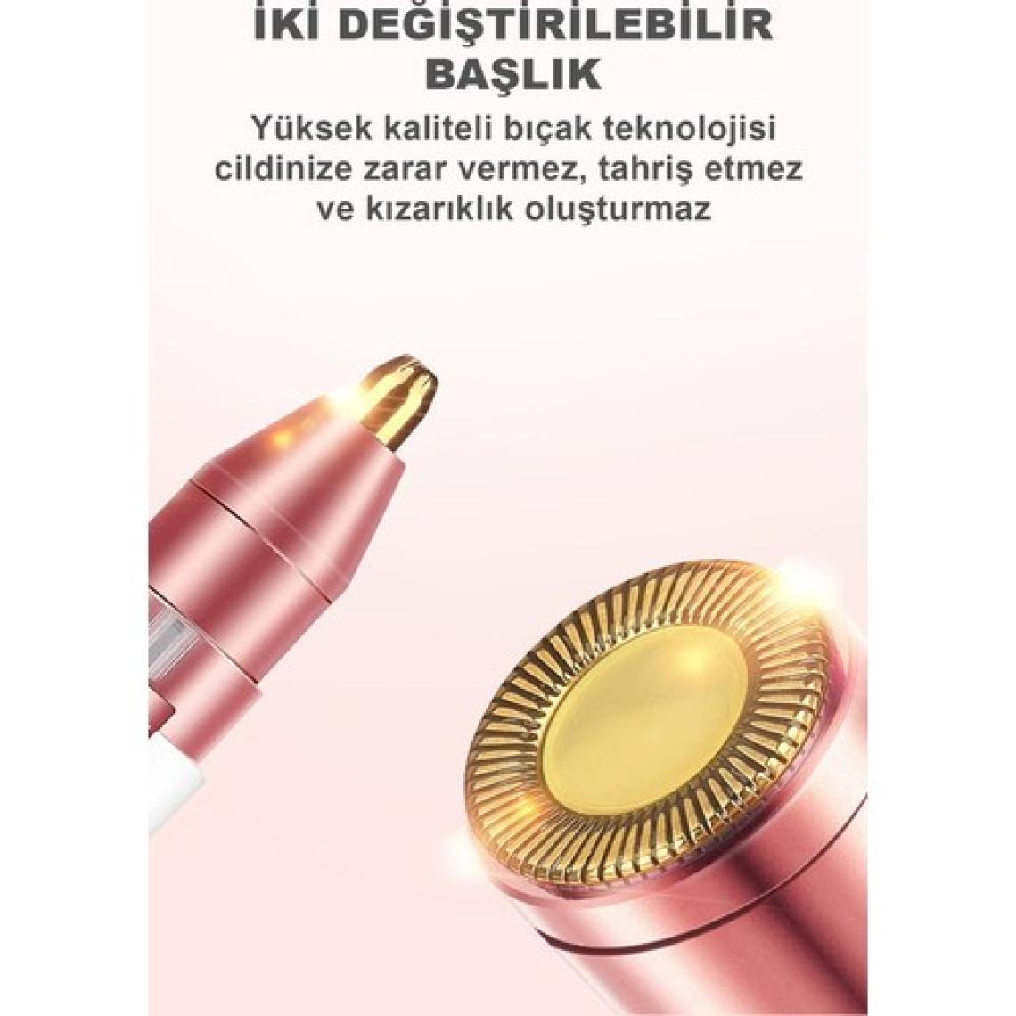 DEMPOWER Dp-63 2 Başlıklı Flawless Yüz Tüy Alıcı Kaş Bıyık Kıl Epilasyon Aleti