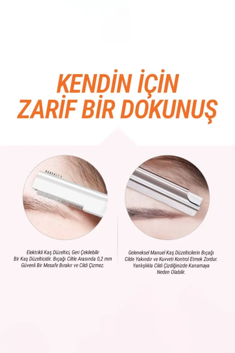 Veryfit Çok Işlevli Elektrikli Kaş Kıl Alma Düzeltme Aleti Epilatör Şarjlı