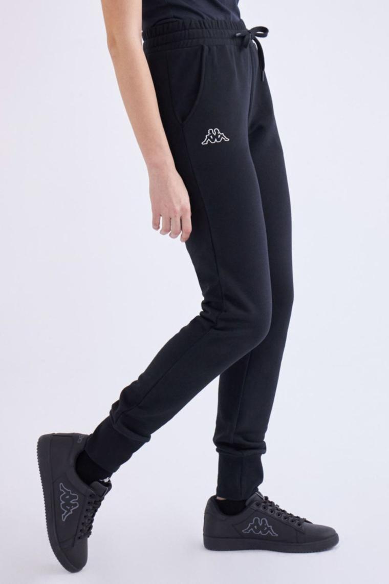 Logo Theek Slim Kadın Siyah Slim Fit Eşofman Altı