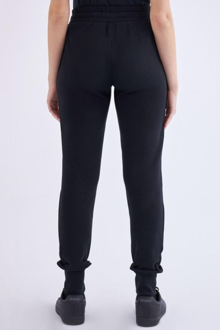 Logo Theek Slim Kadın Siyah Slim Fit Eşofman Altı