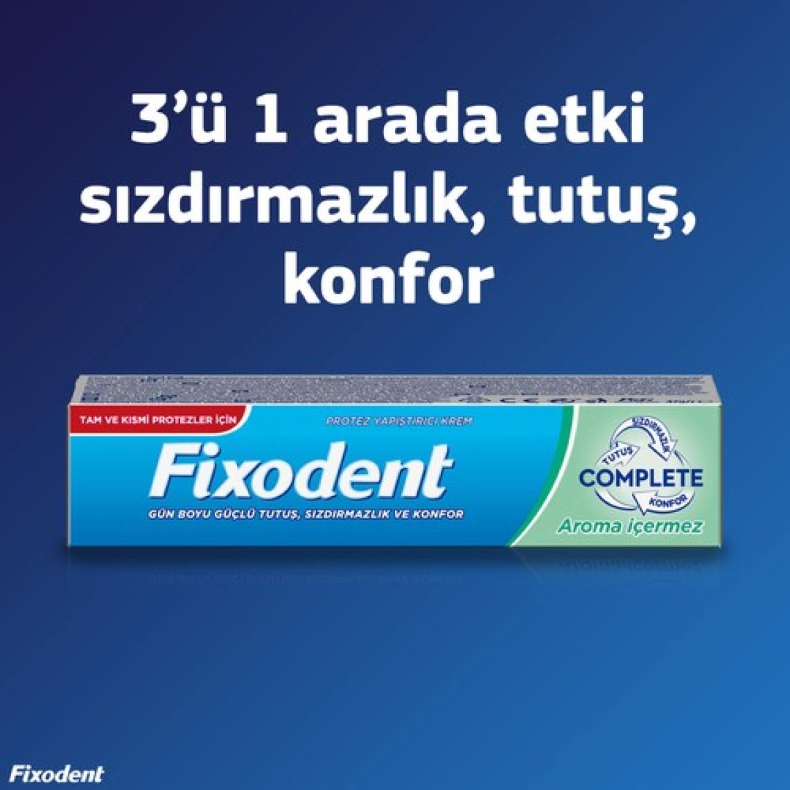 Fixodent Complete Aroma Içermez Diş Protez Yapıştırıcı Krem 47 gr x 3