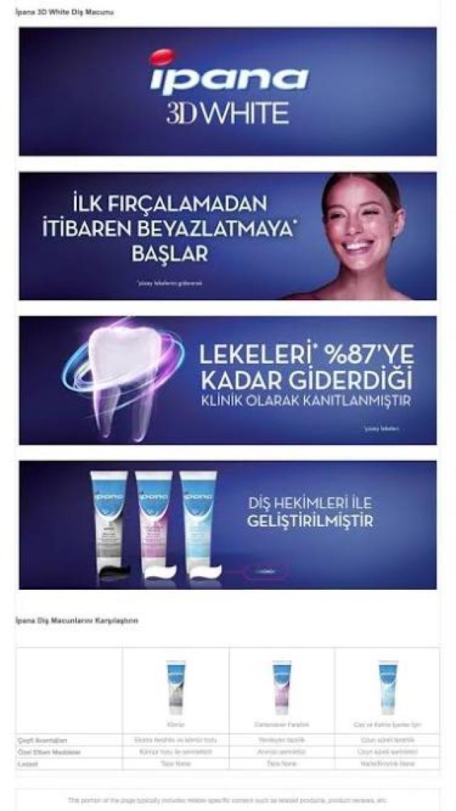 Ipana 3 Boyutlu Beyazlık Diş Macunu Kömür Özlü 75 ml