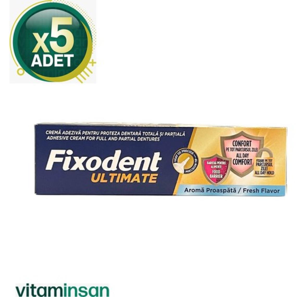 Fixodent Ultimate Ferah Tat Diş Protezi Yapıştırıcı Krem 40 G 5 Adet
