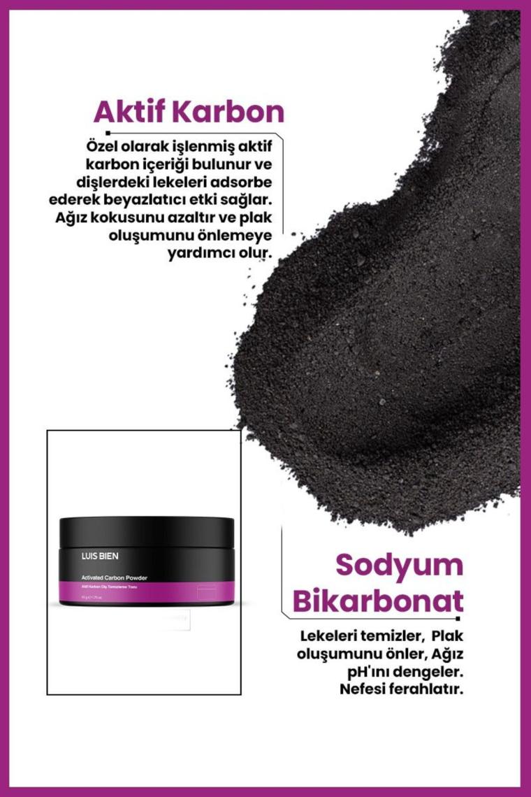 Diş Beyazlatıcı Toz | Aktif Karbonlu | 50gr | Diş Beyazlatma