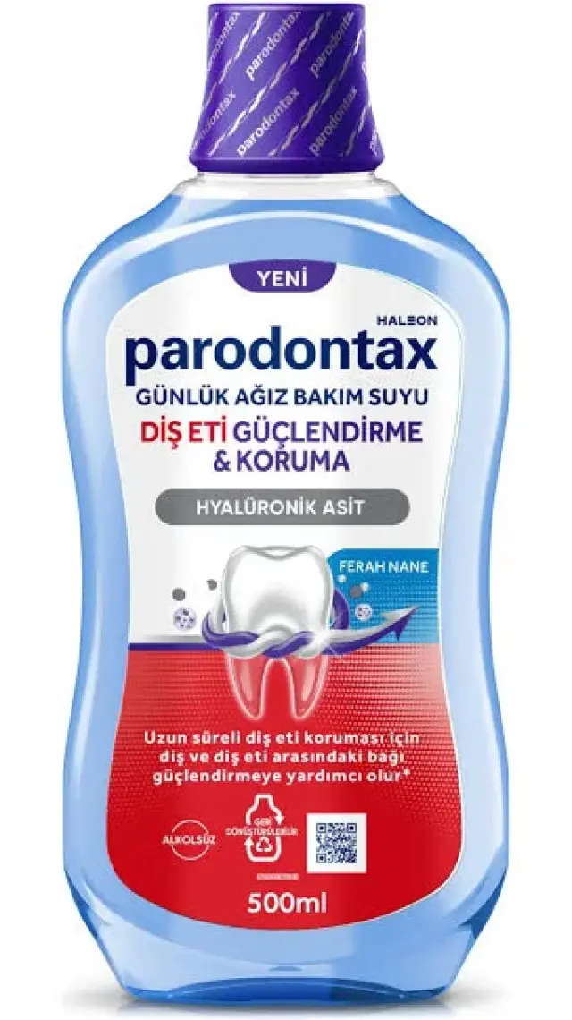 Parodontax Diş Eti Güçlendirme ve Koruma Hyalüronik Asitli Ağız Bakım Suyu Ferah Nane 500ML