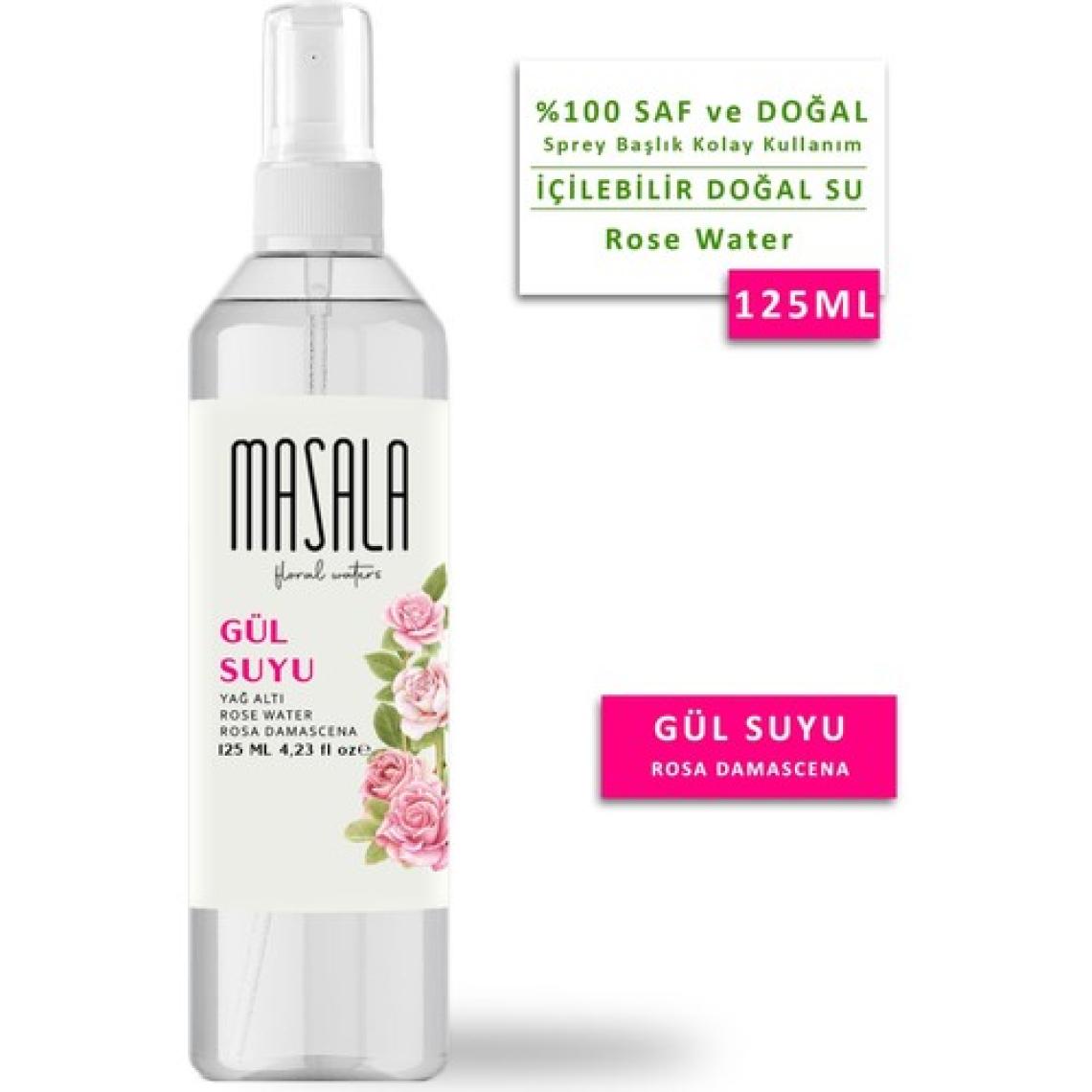 Masala Gül Suyu 125 ml %100 Saf Doğal Yağlı Hidrosol - Tonik Rose Floral Water Hydrosol Tonic