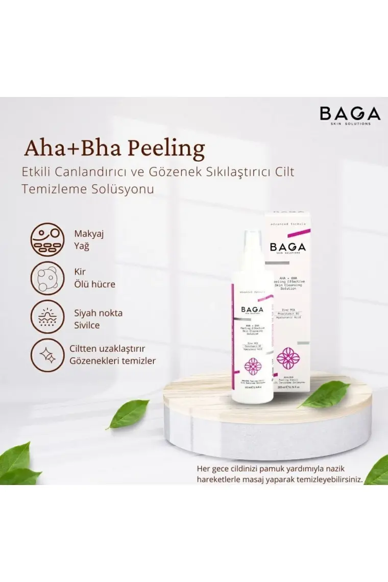Baga Aha+Bha Peeling Etkili Canlandırıcı Cilt Temizleme Solüsyonu 200 ml