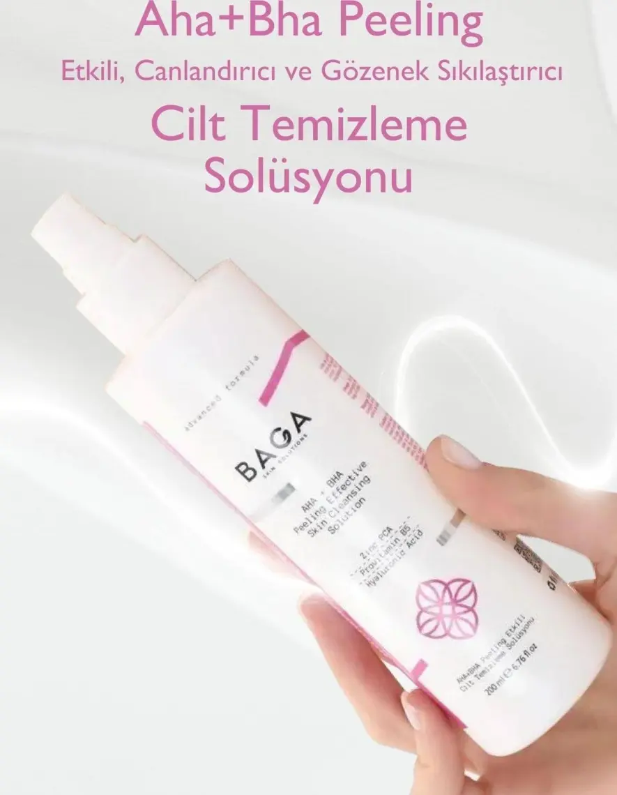 Baga Aha+Bha Peeling Etkili Canlandırıcı Cilt Temizleme Solüsyonu 200 ml