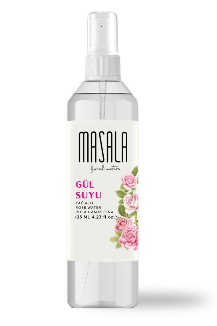 Masala 3 Adet Saf Gül Suyu 125 ml %100 Doğal Yağlı Hidrosol - Tonik Rose Floral Water Hydrosol Tonic