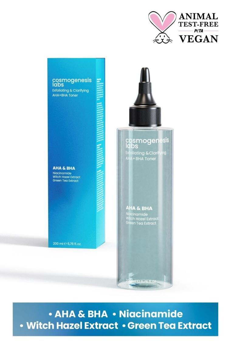 Gözenek Sıkılaştırıcı Aha Bha Tonik 200ml Vegan Peeling Etkili Anti Aging (%5 AHA-%2 SALİCYLİC ACİD)