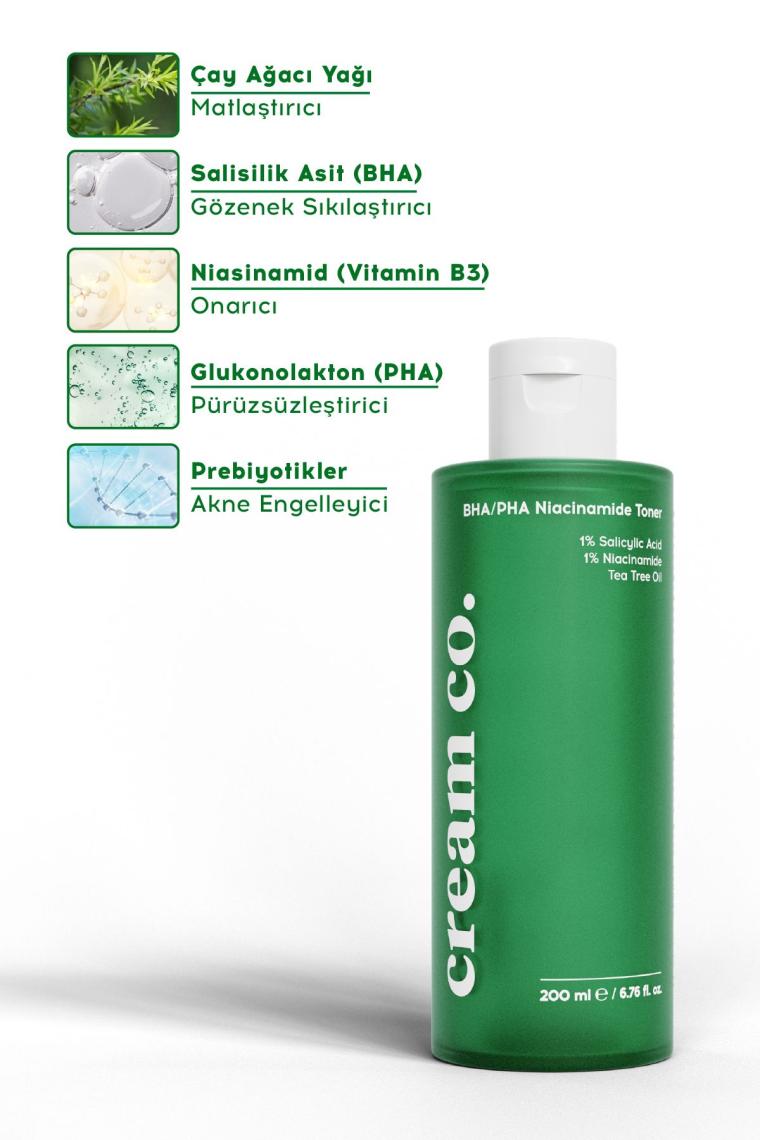 Matlaştırıcı Siyah Nokta Akne Karşıtı Arındırıcı Tonik Bha/pha Niacinamide Toner