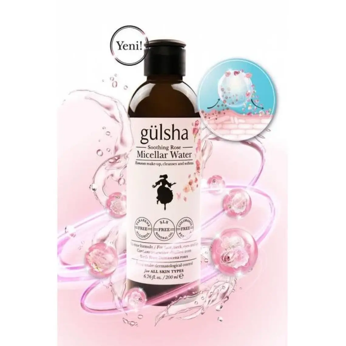 Gülsha 200 ml Gül Özlü Misel Su - Karma Ciltler İçin Etkili Tonic