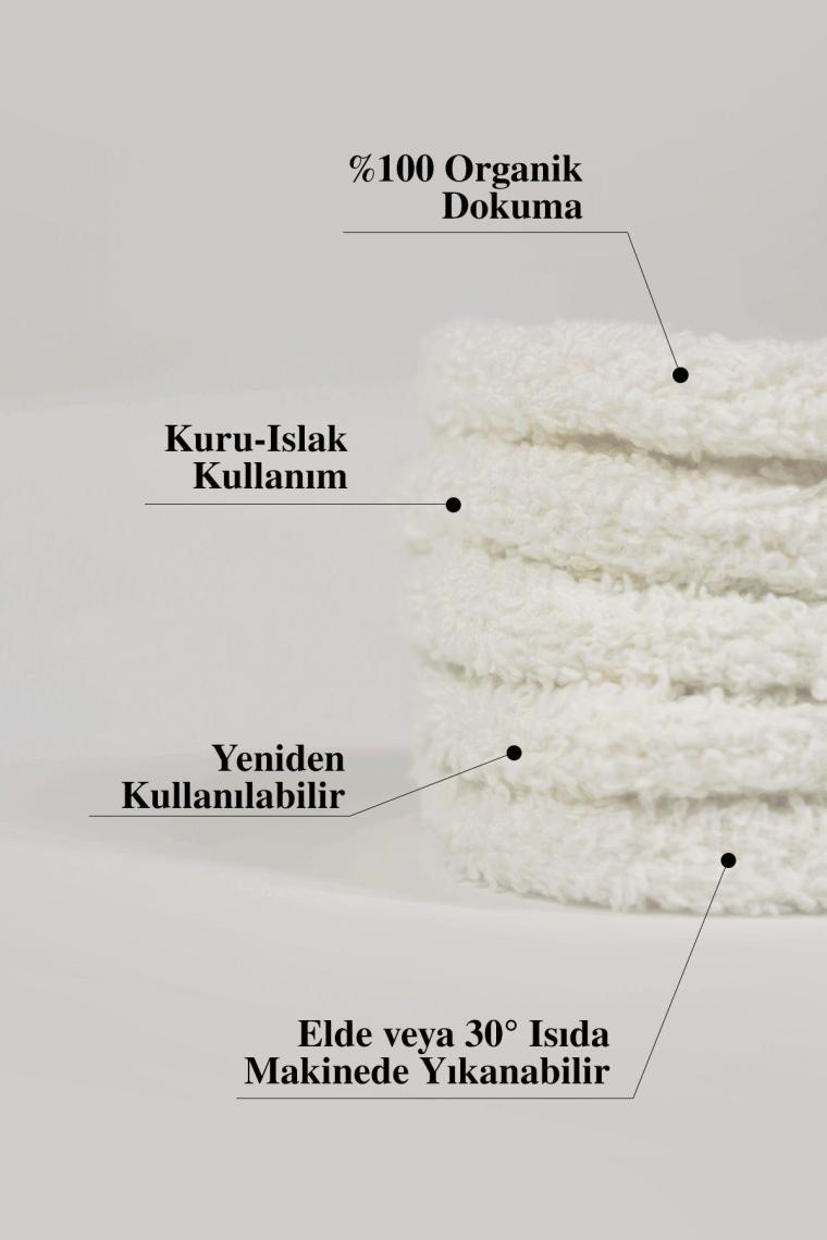 Yeniden Kullanılabilir %100 Organik Pamuk Çevre Dostu Yıkanabilir Makyaj Temizleme Pedi 3’lü Paket
