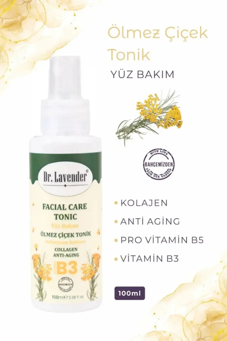 Dr. Lavender Bahçemizden Ölmez Çiçek Suyu Kolajen B5 Ve B3 Vitaminli Yüz Bakım & Tonik 100 Ml