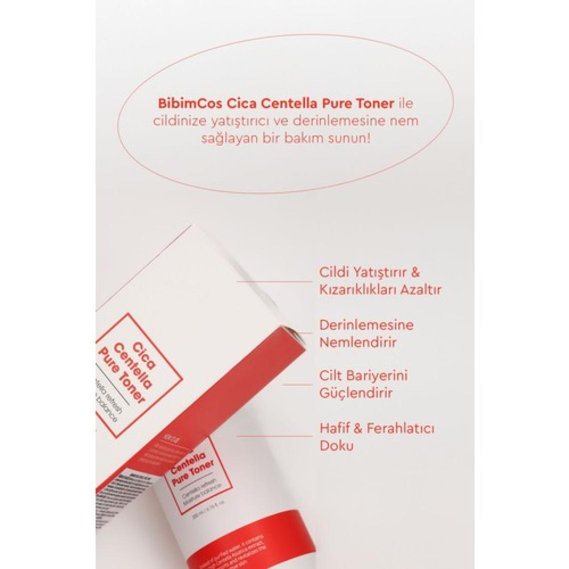 Bibimcos Cica Centella Saf Tonik - Tüm Cilt Tipleri İçin Temizleyici, Centella Asiatica İçerikli, 200 ml