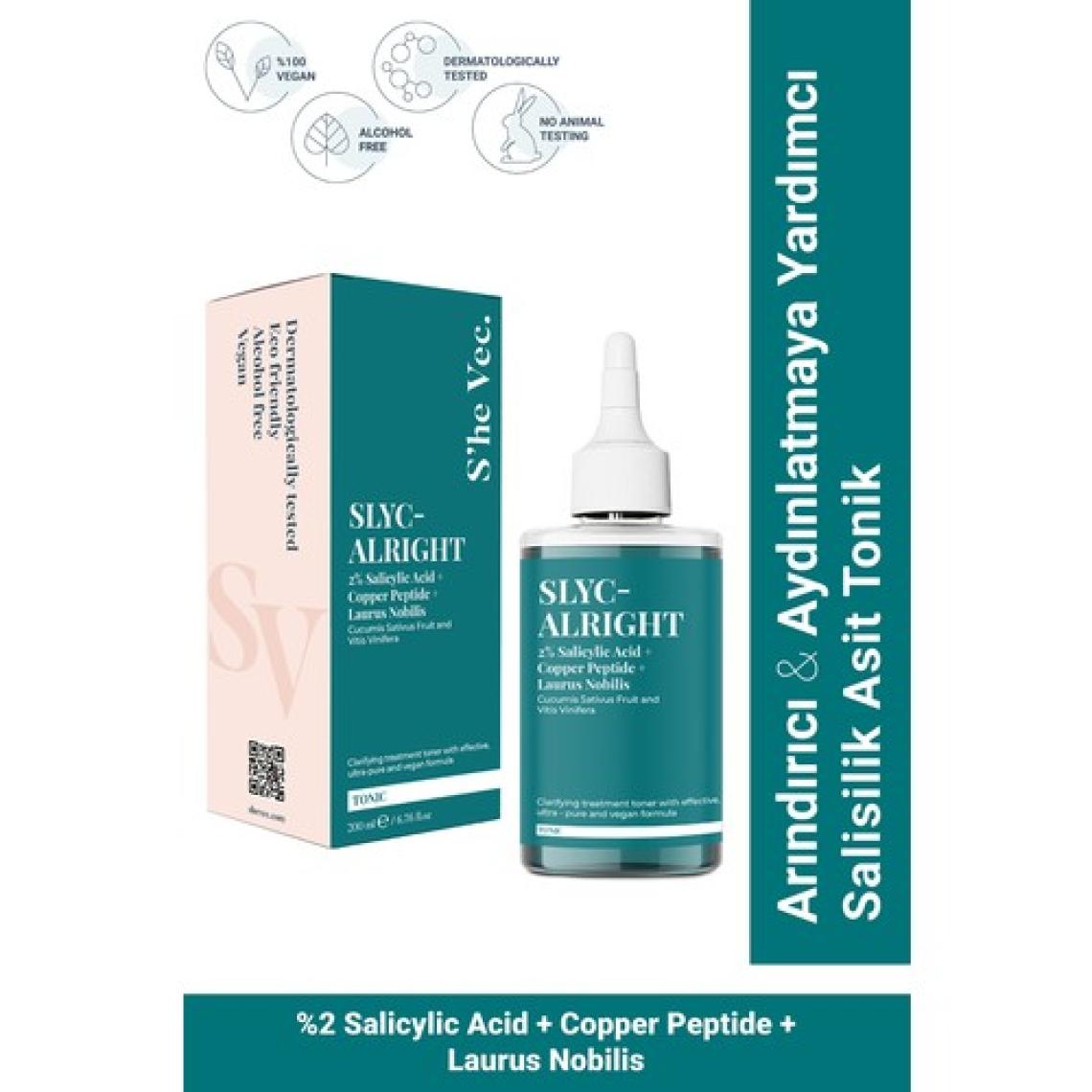 She Vec Slyc-Alrıght – Arındırmaya ve Aydınlatmaya Yardımcı Salisilik Asit Tonik (200 Ml)