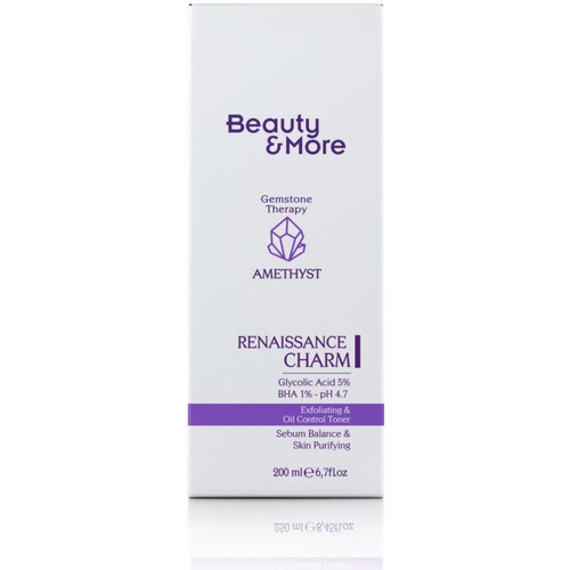 Beauty&More Ametist Renaissance Charm Tonik 200 ml 
Glycolic Acid 5% + BHA 1%-Ph 4.7+ Ametist Powder