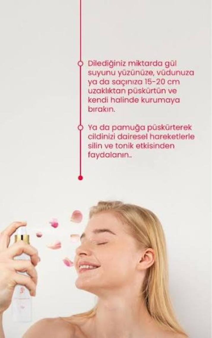 Bade Natural Gül Suyu Etkili Tonik %100 DoğalSaf 100 ml
