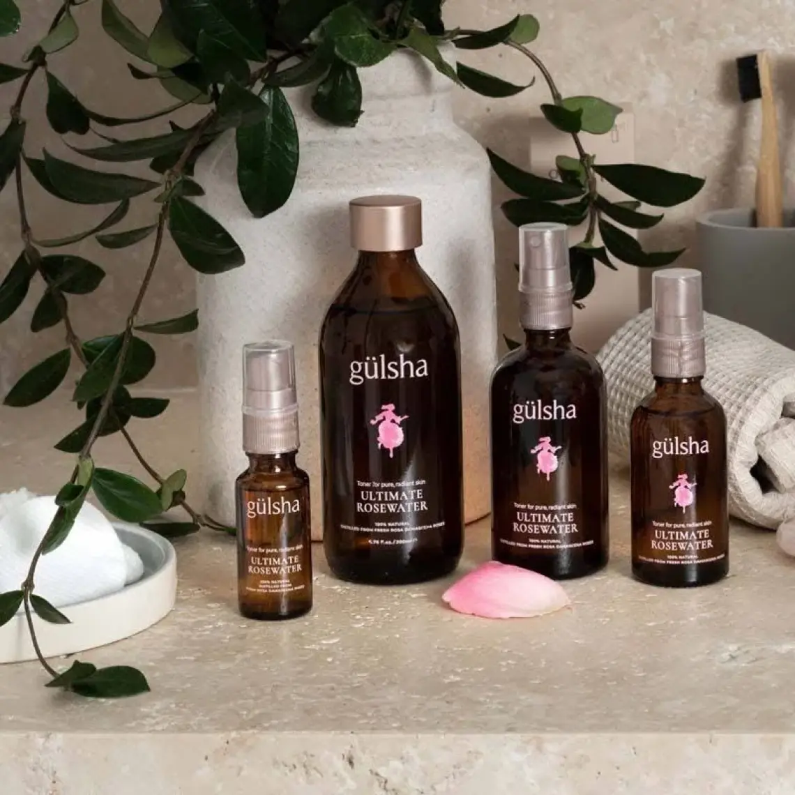 Gülsha Tam Gül Suyu - Tüm Cilt Tipleri için %100 Doğal İçerik, Cildi Nemlendirir ve Korur, 100 ml