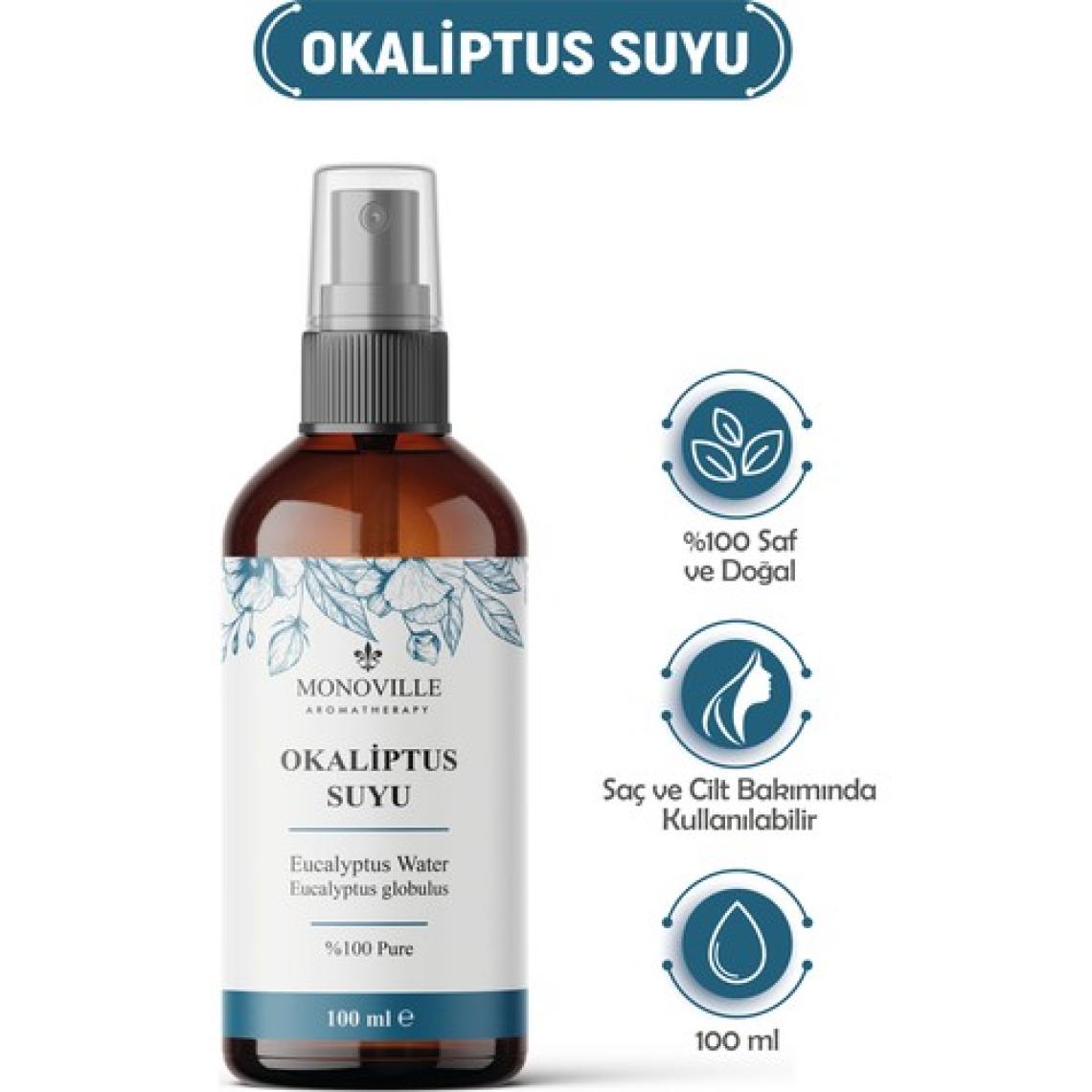 Monoville Okaliptus Suyu Cam Şişe %100 Saf ve Doğal 100 ml (Eucalyptus Water)
