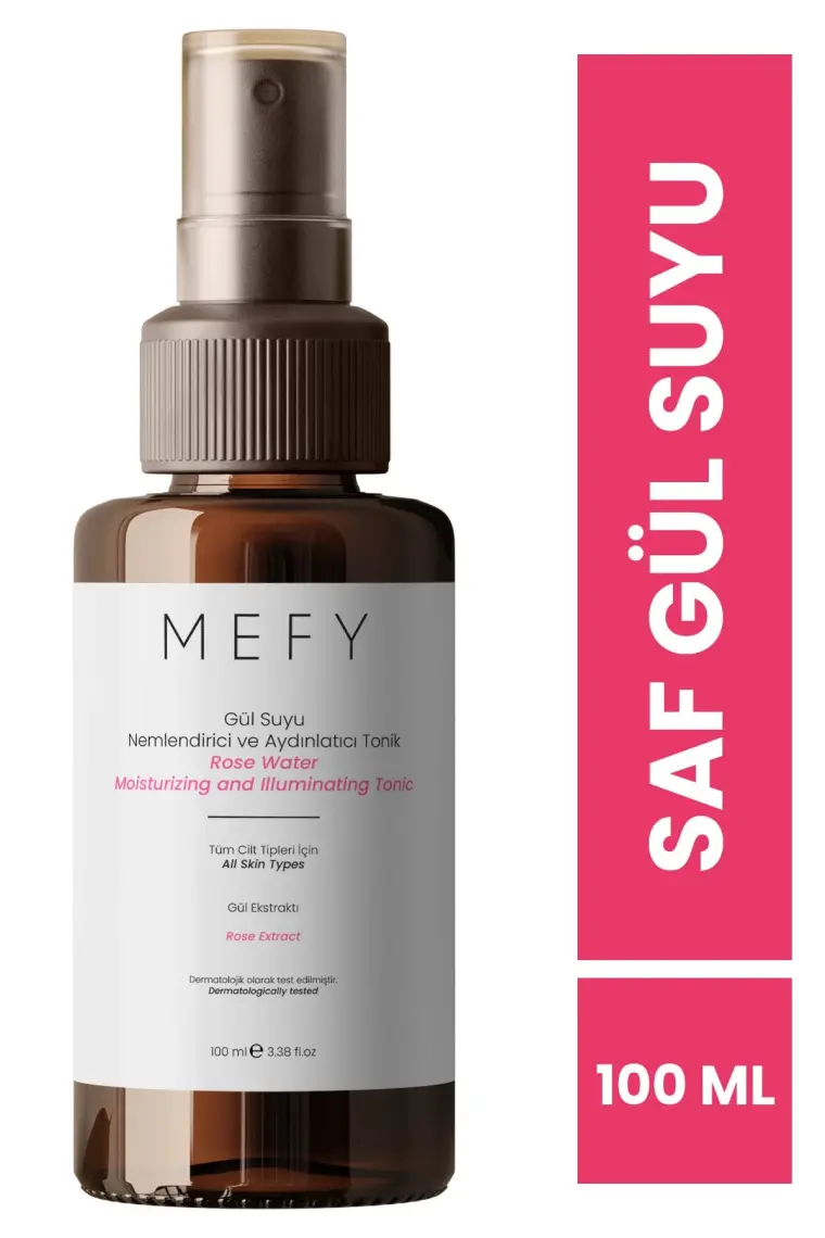 Mefy Saf Ve Doğal Gül Suyu Özlü Nemlendirici Tonik 100 Ml