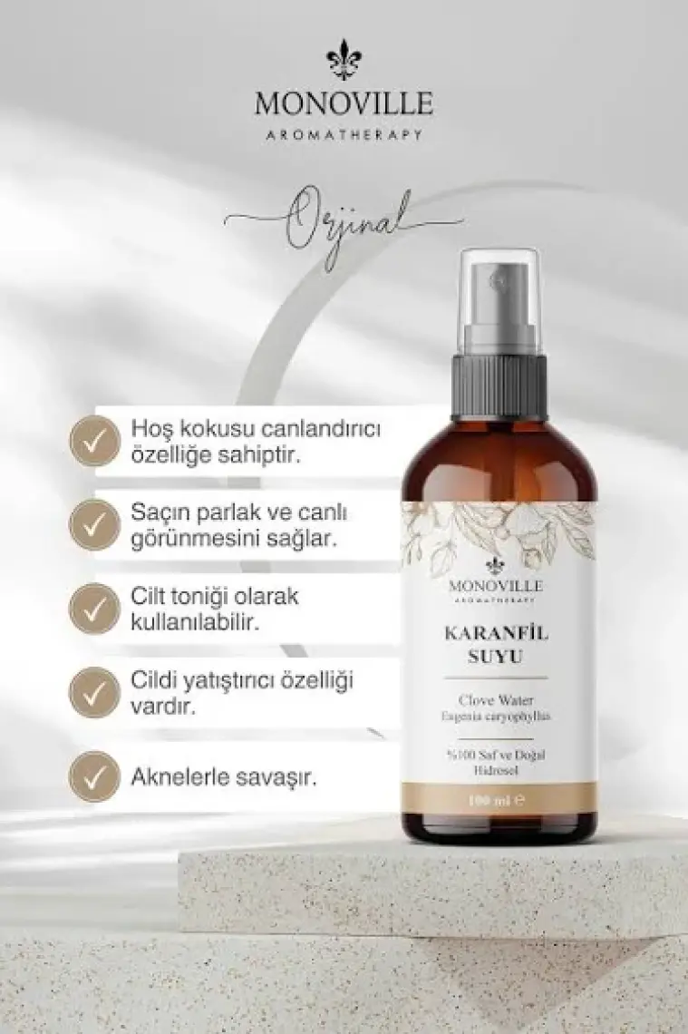 Monoville Karanfil Suyu Canlandırıcı Cilt Toniği 100 ml (Clove Water)
