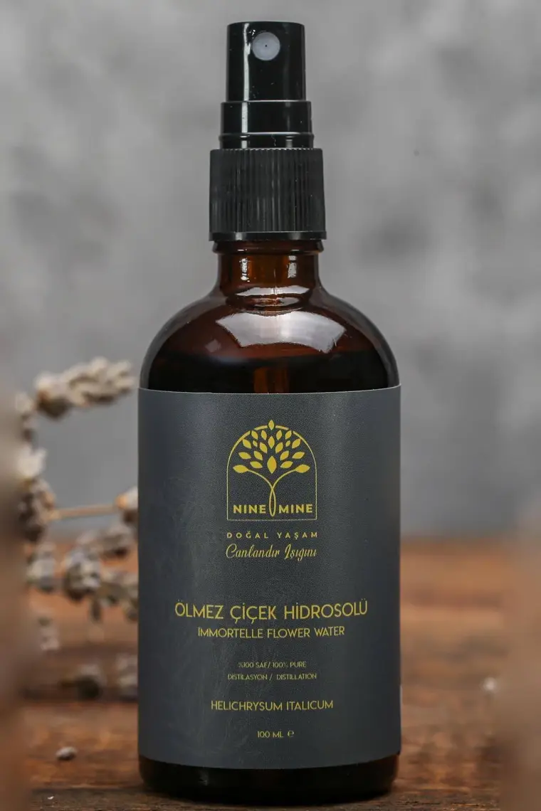 Nine&Mine Doğal Yaşam %100 Saf Organik Mayasıllı Ölmez Çiçek Hidrosolü (Helichrysum Italicum Flower Water) (100 Ml)