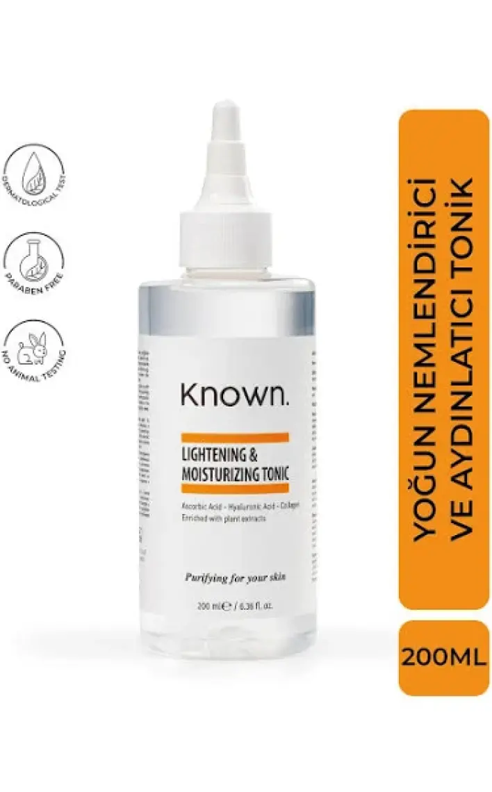 Known. Yoğun Nemlendirici Tonik 200 Ml (Ascorbic Acid + Hyaluronic Acid + Collagen)