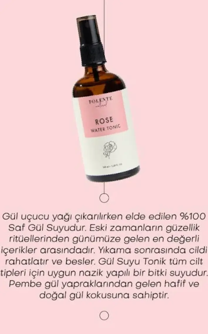 Polente Natural Gül Suyu -  %100 Saf Hidorsol (100 ml)