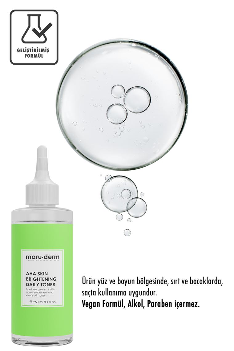 Maruderm Leke Karşıtı Cilt Beyazlatıcı Laktik Asit %5 Glikolik Asit %1 Aha Tonik 250 Ml