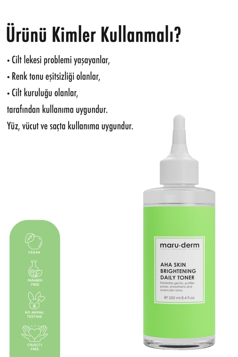 Maruderm Leke Karşıtı Cilt Beyazlatıcı Laktik Asit %5 Glikolik Asit %1 Aha Tonik 250 Ml