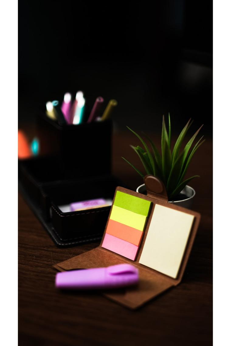 Sticky Not Gözlü Geri Dönüşümlü 5 Parça Mini Yapışkanlı Post-it Organizer
