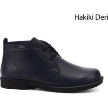 Kadın Lacivert Kauçuk Taban Hakiki Deri Bot