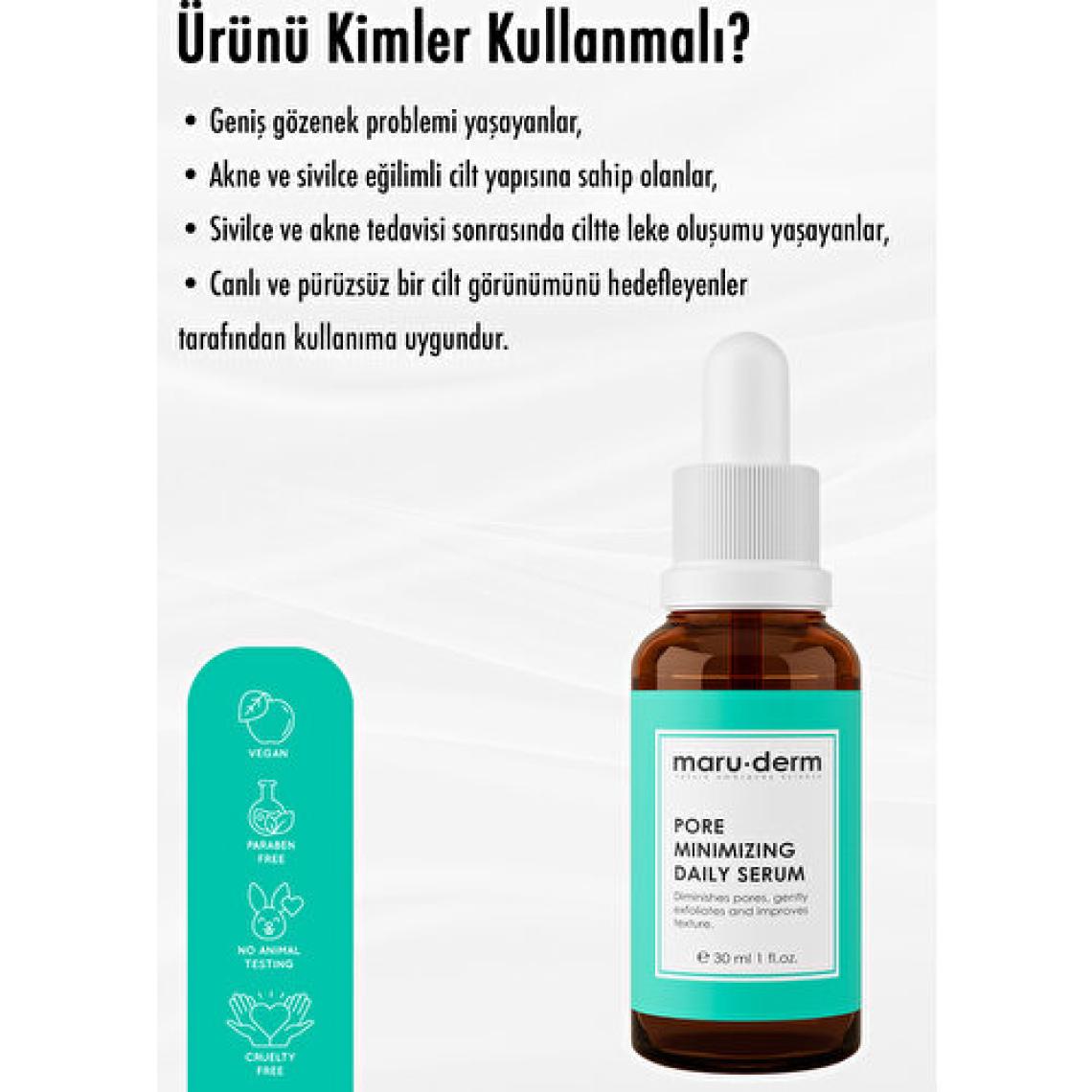Maru.Derm Maruderm Gözenek Sıkılaştırıcı Bha ve Peptid Cilt Bakım Serumu 30 ml