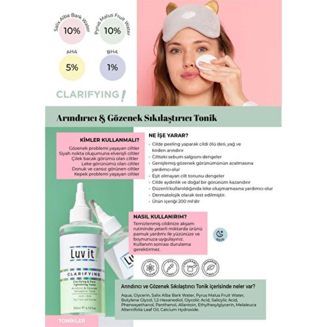 Luv It! Arındırıcı ve Gözenek Sıkılaştırıcı Tonik 200 ml