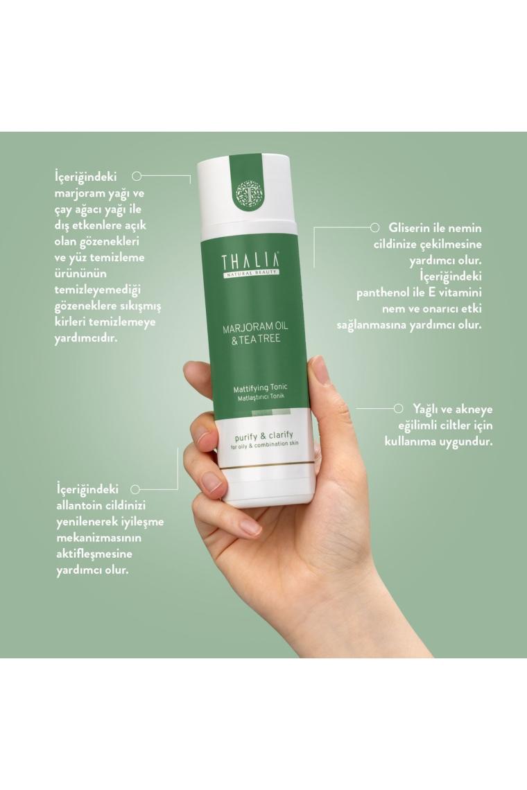 Akne Gidermeye & Gözenek Sıkılaştırmaya Yardımcı Marjoram Yüz Temizleme Toniği 200 ml