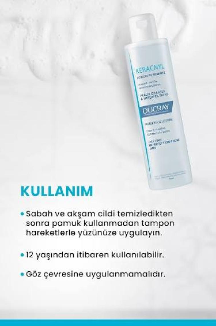 Ducray Keracnyl Lotion Yağlı Ve Akneli Cilt Arındırıcı Losyon 200ml