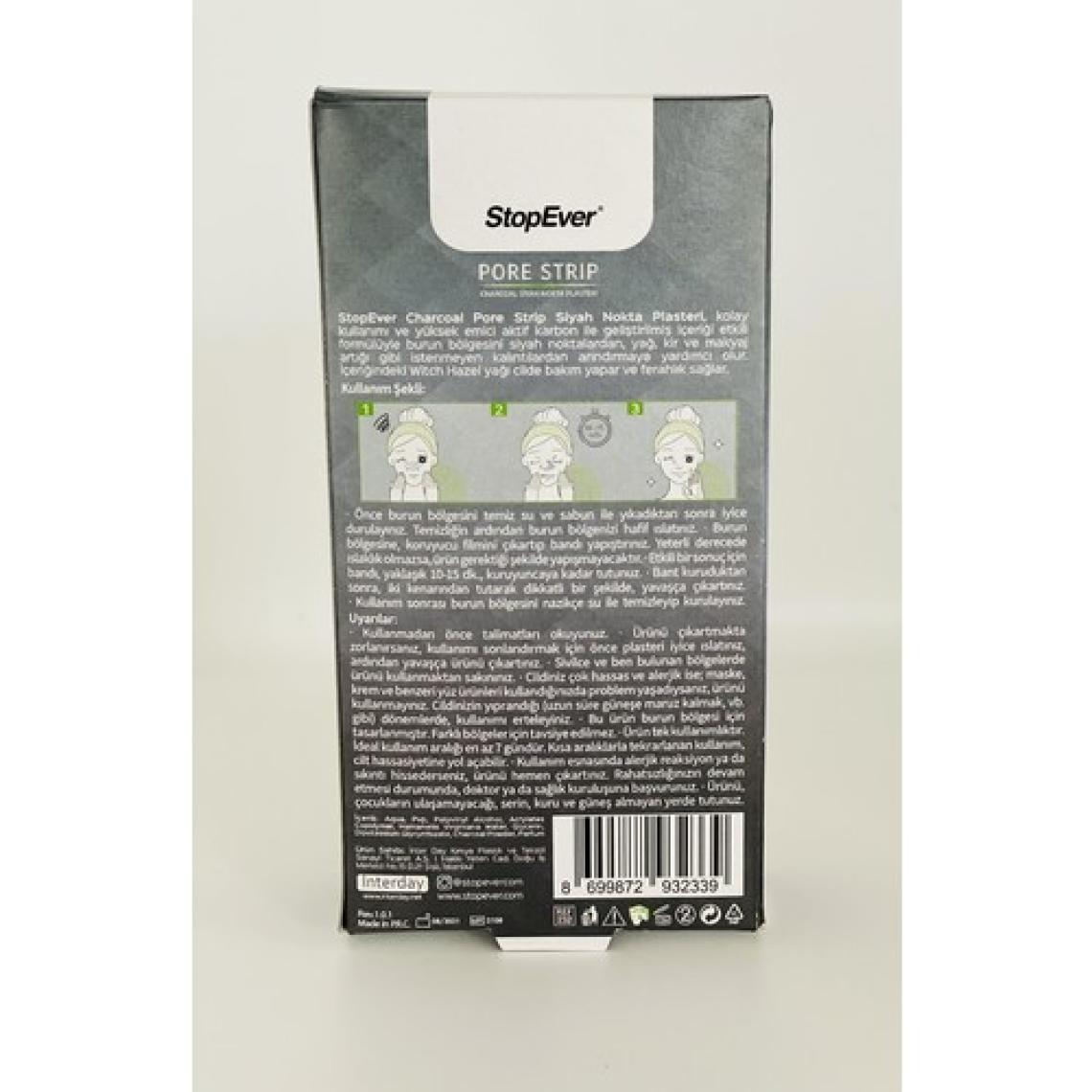 Stopever Charcoal Pore Strip Kömürlü Siyah Nokta Plasteri 6x6 Adet