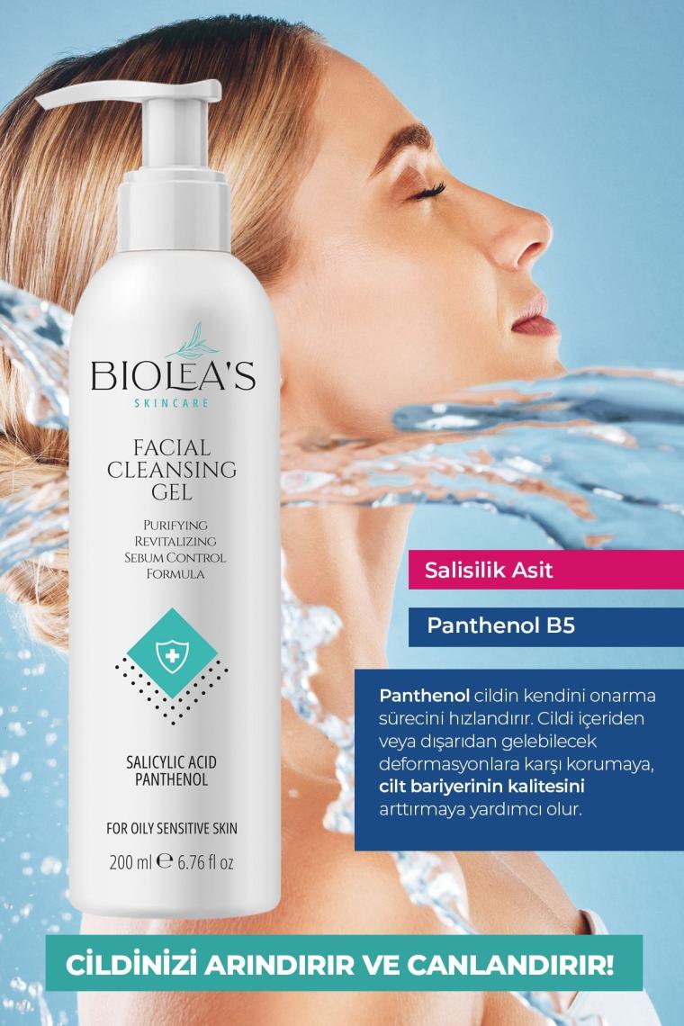 Biolea's Yağlı,hassas Ciltler Için  Yüz Yıkama Jeli Salisilik Asit+ Panthenol 200 ml