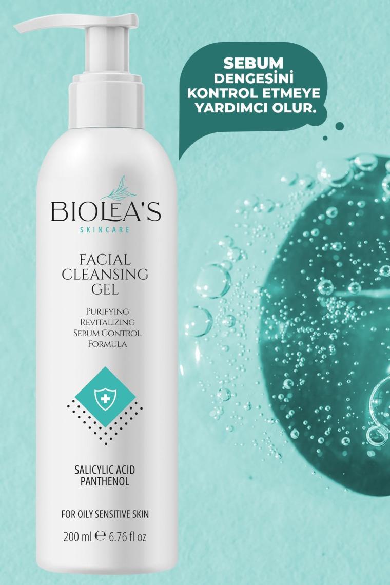 Biolea's Yağlı,hassas Ciltler Için  Yüz Yıkama Jeli Salisilik Asit+ Panthenol 200 ml