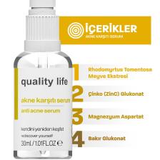 Quality Life Akne Karşıtı Serum - Akne Temizleme - Siyah Nokta Gözenek Temizleyici - İzi ve Kurutucu Serumu