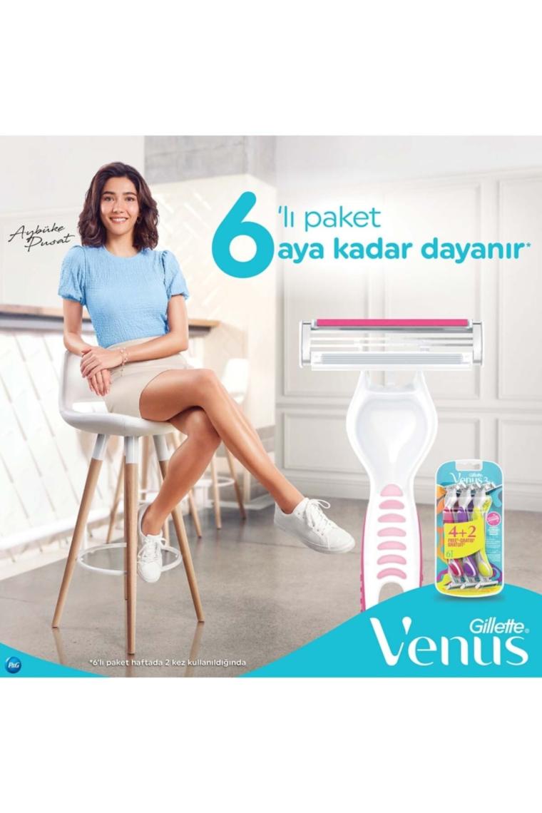 Gillette Venüs 3 Renkli Kullan At 4 2 6'lı