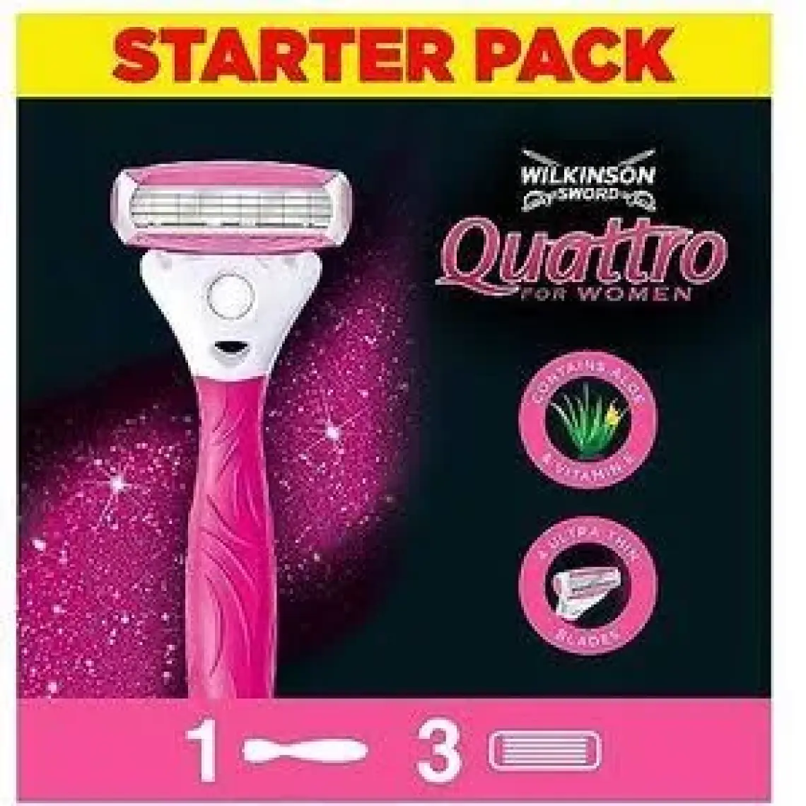 Wilkinson Sword Quattro Kadın Tıraş Bıçağı + 3 Yedek Başlık