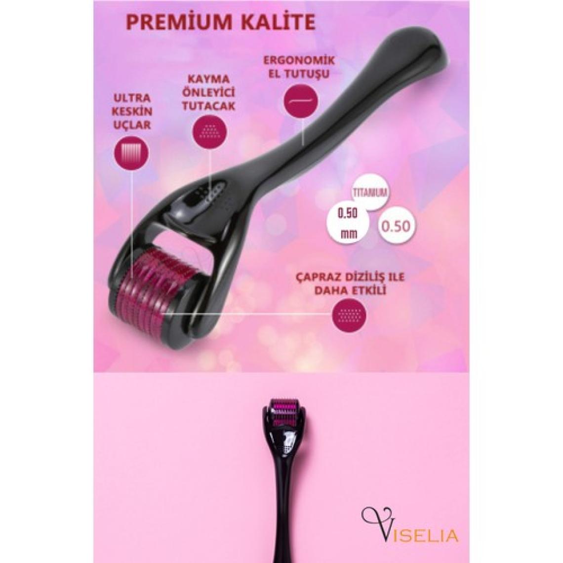 Viselia Saç Çıkarma Tarağı - Titanyum Iğneli Derma Roller Cilt Yenileme 0.5 mm