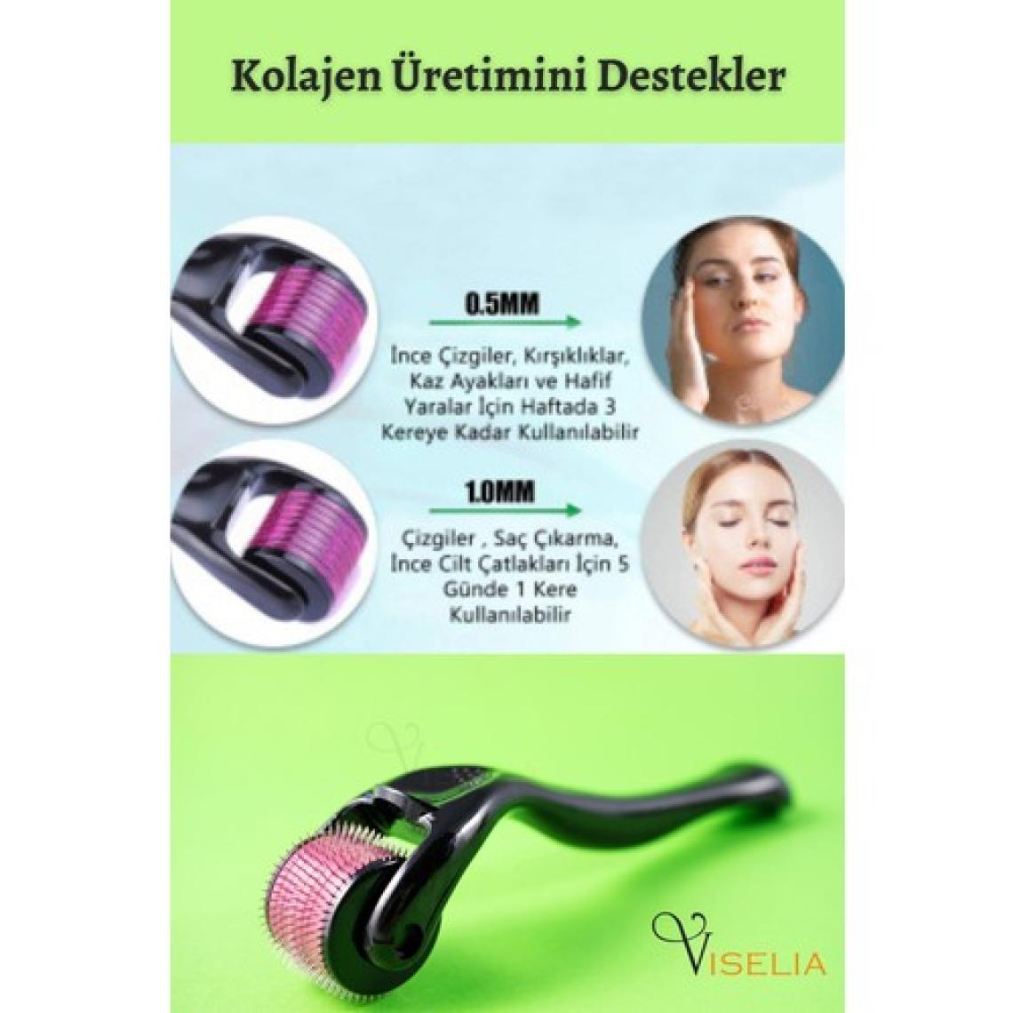 Viselia Saç Çıkarma Tarağı - Titanyum Iğneli Derma Roller Cilt Yenileme 0.5 mm