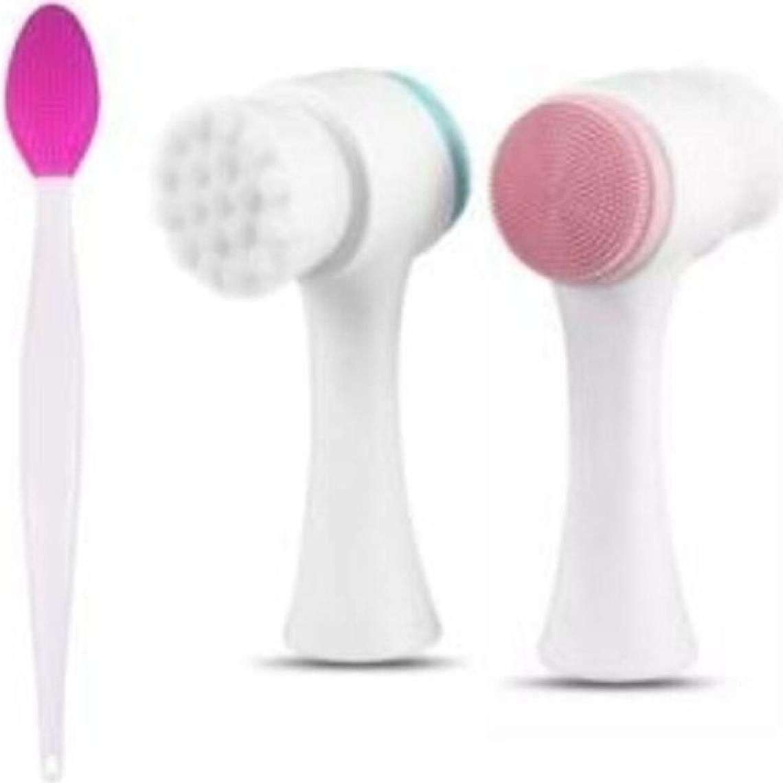 Sildne Izla Cilt Temizleme Fırçası + Burun Siyah Nokta Temizleyici Dudak Peeling Fırça Koyu Pembe