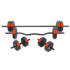 40 Kg (150 CM) Düz Bar Z Bar Dambıl-dumbell-ağırlık-halter–full Set Kırmızı Kapaklı